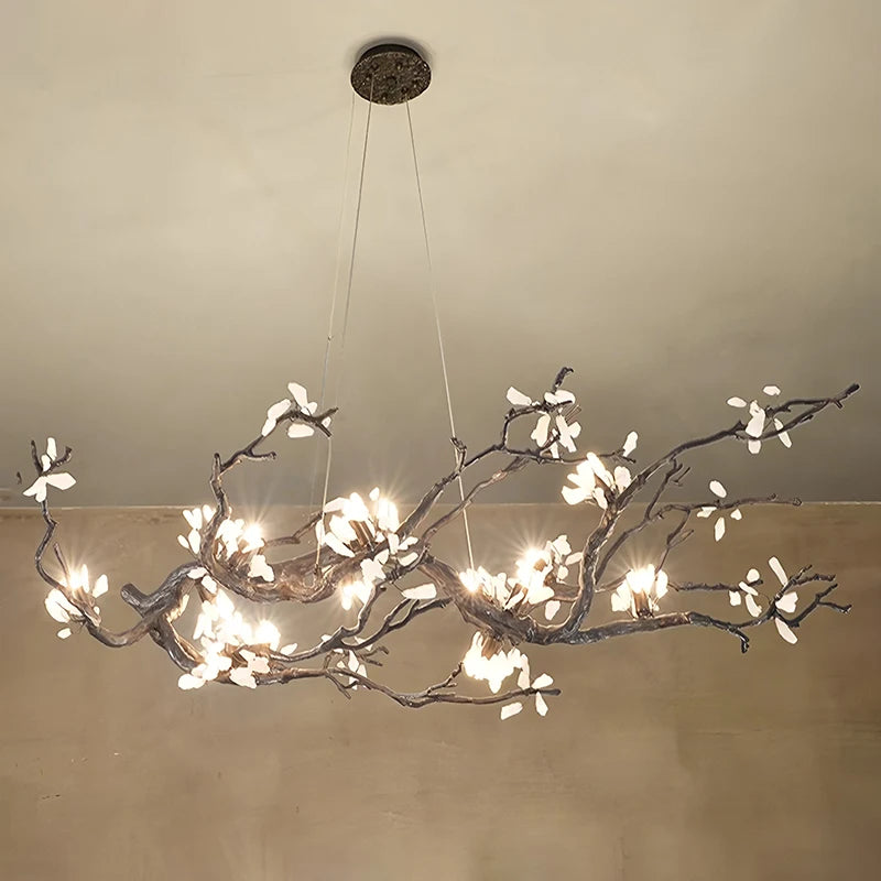 New All Copper LED Creative Branch Chandelier for Living Room, Dining Room Decoration, Lighting Fixtures, and Lobby Lighting