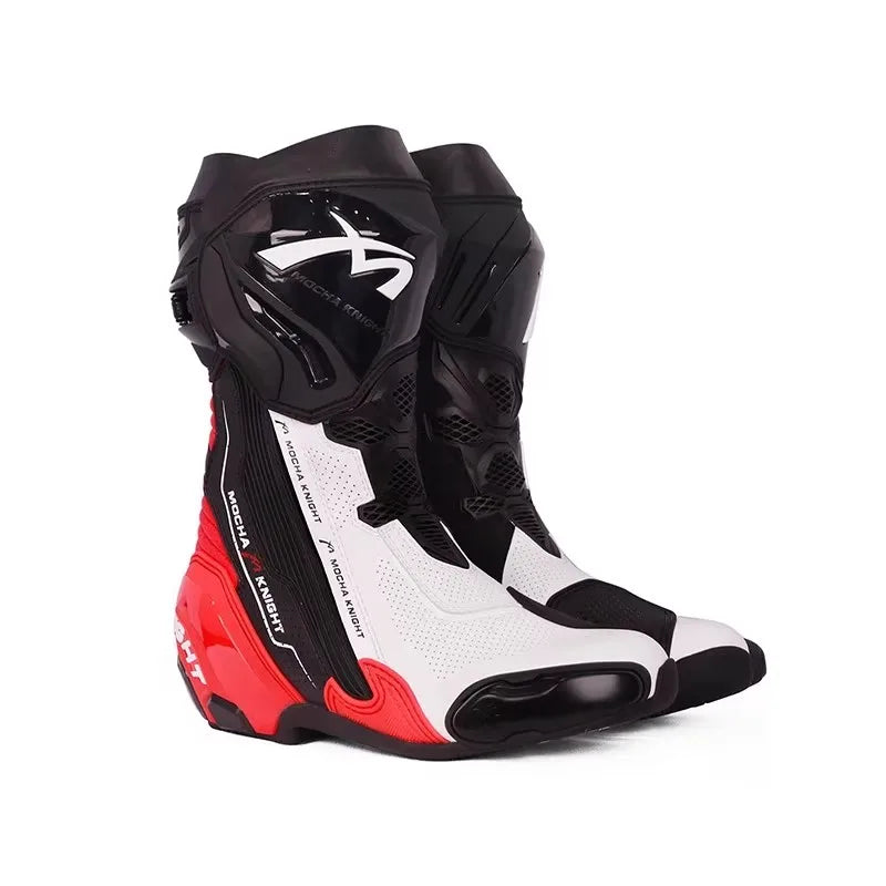2025 New BENKIA Mocha Motorcycle Long Boots CE Certification BotasTrack Racing Shoe vInternal External Dual Boots TPU Protection