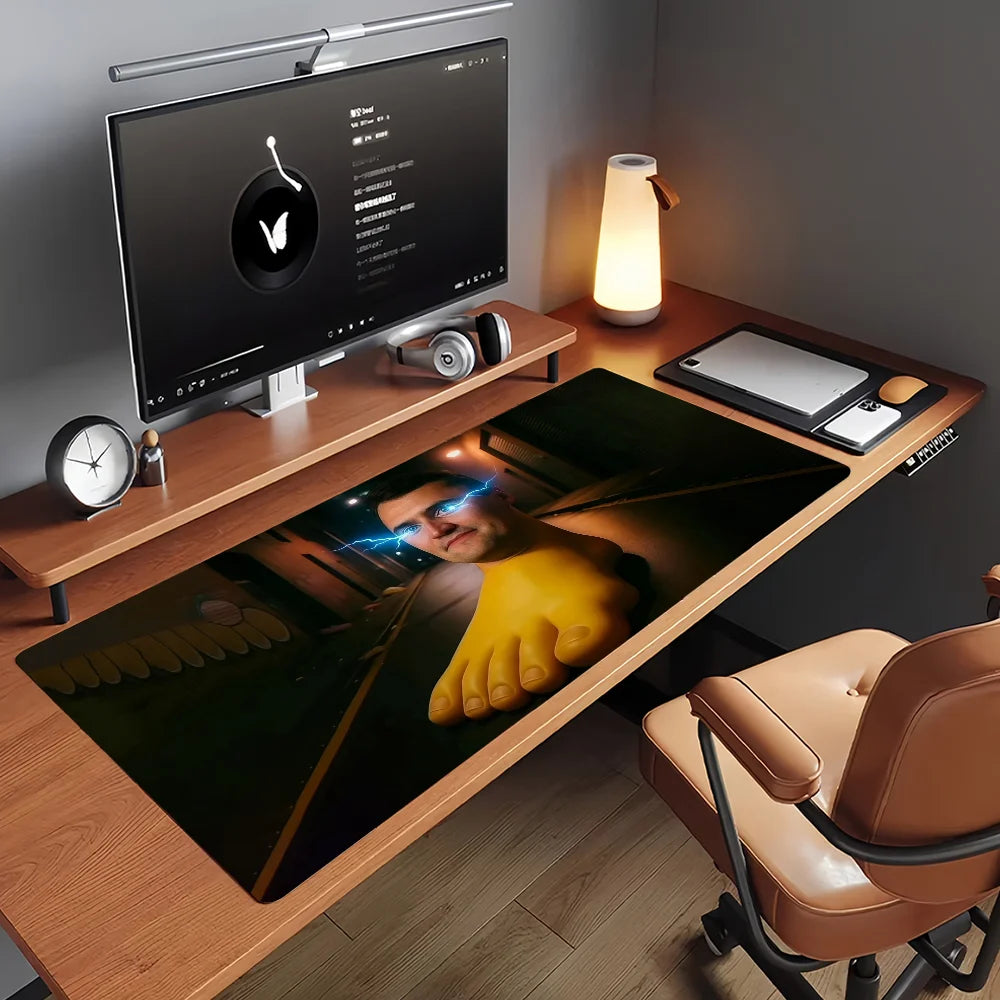 Gaming Mouse Pad, Large Mat, Anti-slip, Stitched Edges, Meme Big Foot Man Print, Keyboard Pad for Gaming & Home