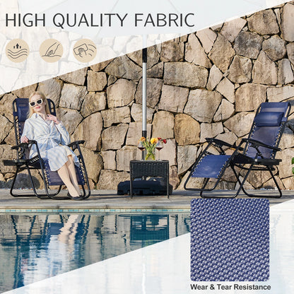 JHK Zero Gravity Portable Recliner Camping Patio Outdoor Garden Lounge Chair with Cup Holder Trays Adjustable Pillow for Backyard