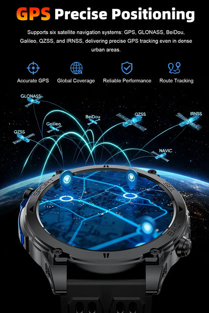 2026 New Military T-RX4 Ultra GPS Smart Watch Men 10ATM Waterproof Compass Flashlight Bluetooth Call Sports tracker Smartwatch