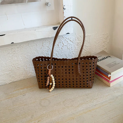 Weave Hollow Out Shoulder Bags for Women 2026 Summer Luxury Designer Hand Bag Females Beach Bags Handbags and Purses