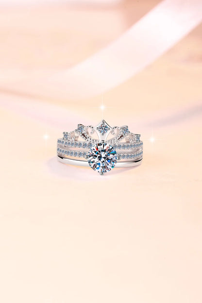 Pure hypoallergenic substrate encases 2ct moissanite for women’s four-prong crown luxury ring with soft PT950 platinum sheets
