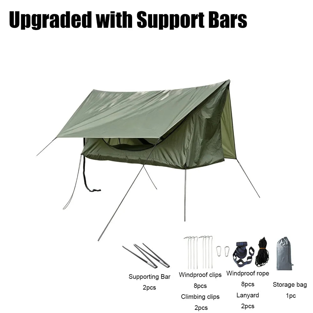 200x80cm Mosquito Net Hammock Sunshade Canopy Rainproof Outdoor Camping Shelter with Mosquito Net Portable Swing Hammock
