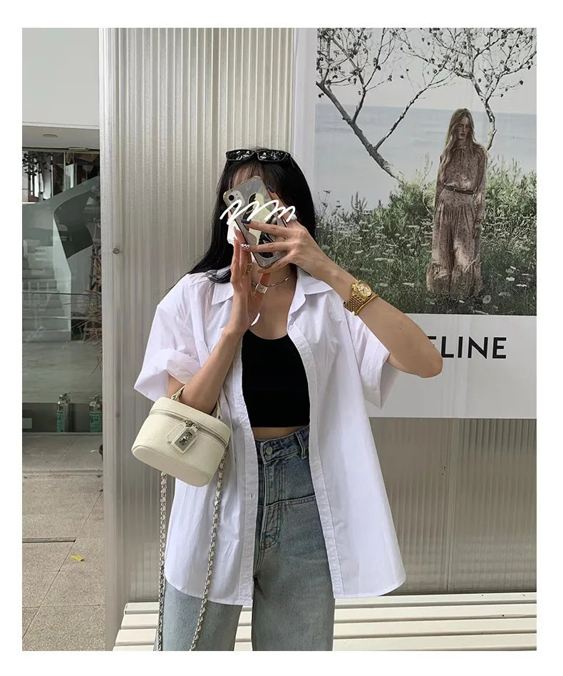 Women Square Handbags 2024 Summer Fashion Chains Crossbody Bags Texture PU Shoulder Bag Elegant Chic Mini Mobile Phone Bags