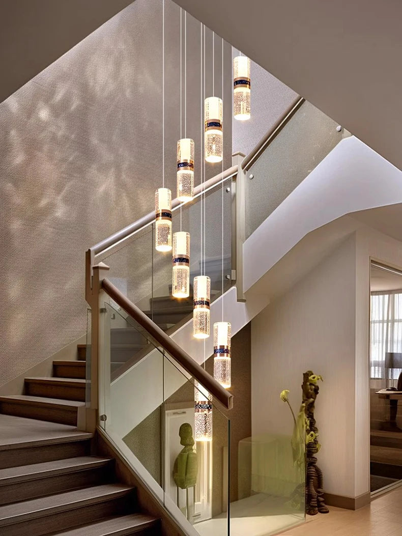 Modern home decoration crystal chandelier, stair Pendant lamp, living room Pendant lights, interior lighting