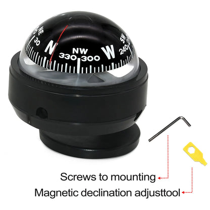 Compass Car Dashboard Dash Mounted Navigation Compass Boat Compass Navigation Tools Navigating Tools Sailing Tool for Outdoor