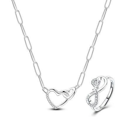 Luxury Necklace 925 Silver Original Sterling Zircon Dragonfly Butterfly Firefly Star Moon Chain Link For Women Wedding Jewelry