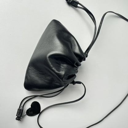 Sheepskin Drawstring Cloud Bag 2025 Summer New Design Soft Genuine Leather Handbag Shoulder Bag Fashionable Women Crossbody Bag