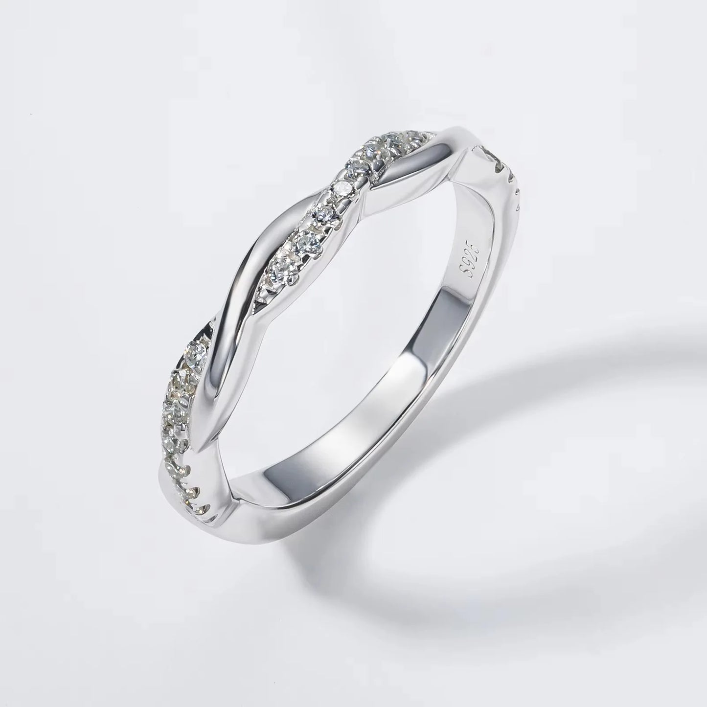 Carnica Luxury 925 Sterling Silver 1CT Real Moissanite Ring for Women Sugar Cube Pull-twist Arm GRA Diamond Wedding Jewelry Gift