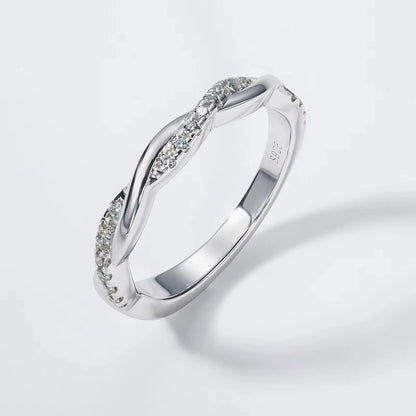 Carnica Luxury 925 Sterling Silver 1CT Real Moissanite Ring for Women Sugar Cube Pull-twist Arm GRA Diamond Wedding Jewelry Gift