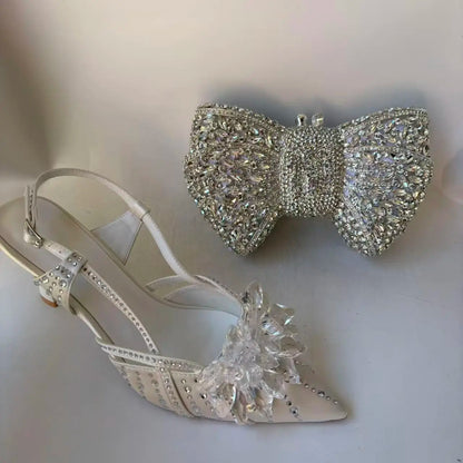 Insightlink Latest Shoes Women Luxury Rhinestone Crystal Pumps 2024 New Fashion Slippers Sandals Party Low Heels Elegant Italian