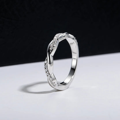Carnica Luxury 925 Sterling Silver 1CT Real Moissanite Ring for Women Sugar Cube Pull-twist Arm GRA Diamond Wedding Jewelry Gift
