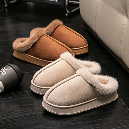 Women Fluffy Slippers for Autumn Winter Indoor EVA Thick Sole Anti-Slip Warm Unisex House Shoes