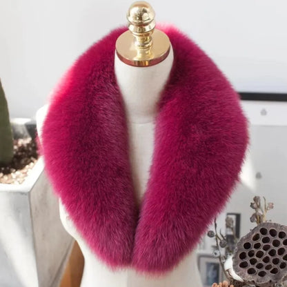 Fox Fur Collar 100% Real Fox Fur Scarf Winter Women Natural Fur Gray Collar Large Size Neck Warmer Fur Scarf Shawls