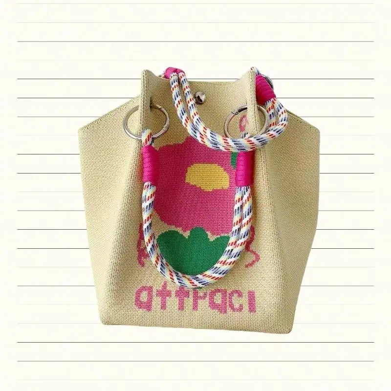 2026 New Versatile Cute Knitted Handbag With 3D Magnetic Snap Handbag Clutch Bag