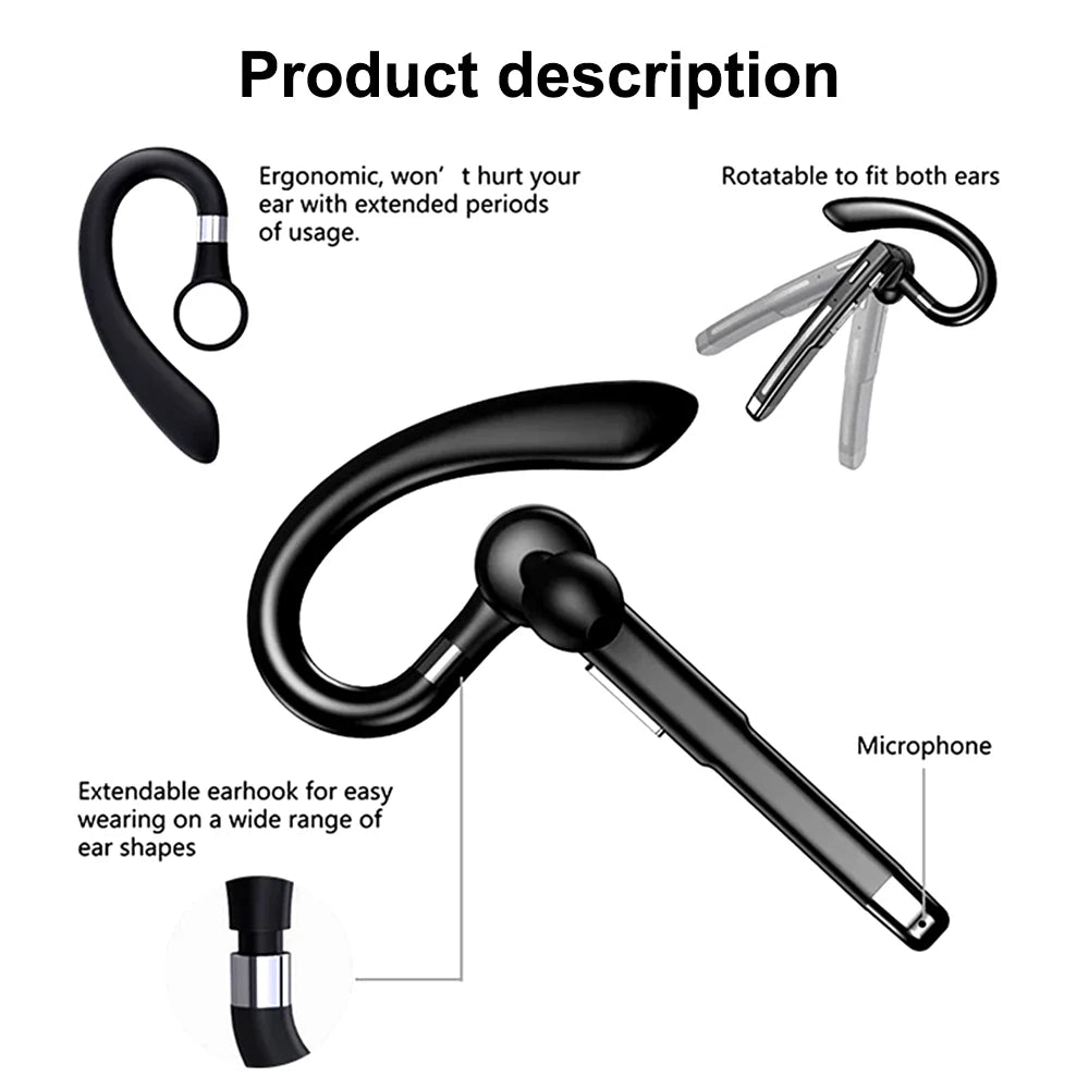 Newest Wireless Headphones Business Bluetooth v5.3 Earphones Hands-free Call Mic Noise Cancelling Headset Earbuds for Driving