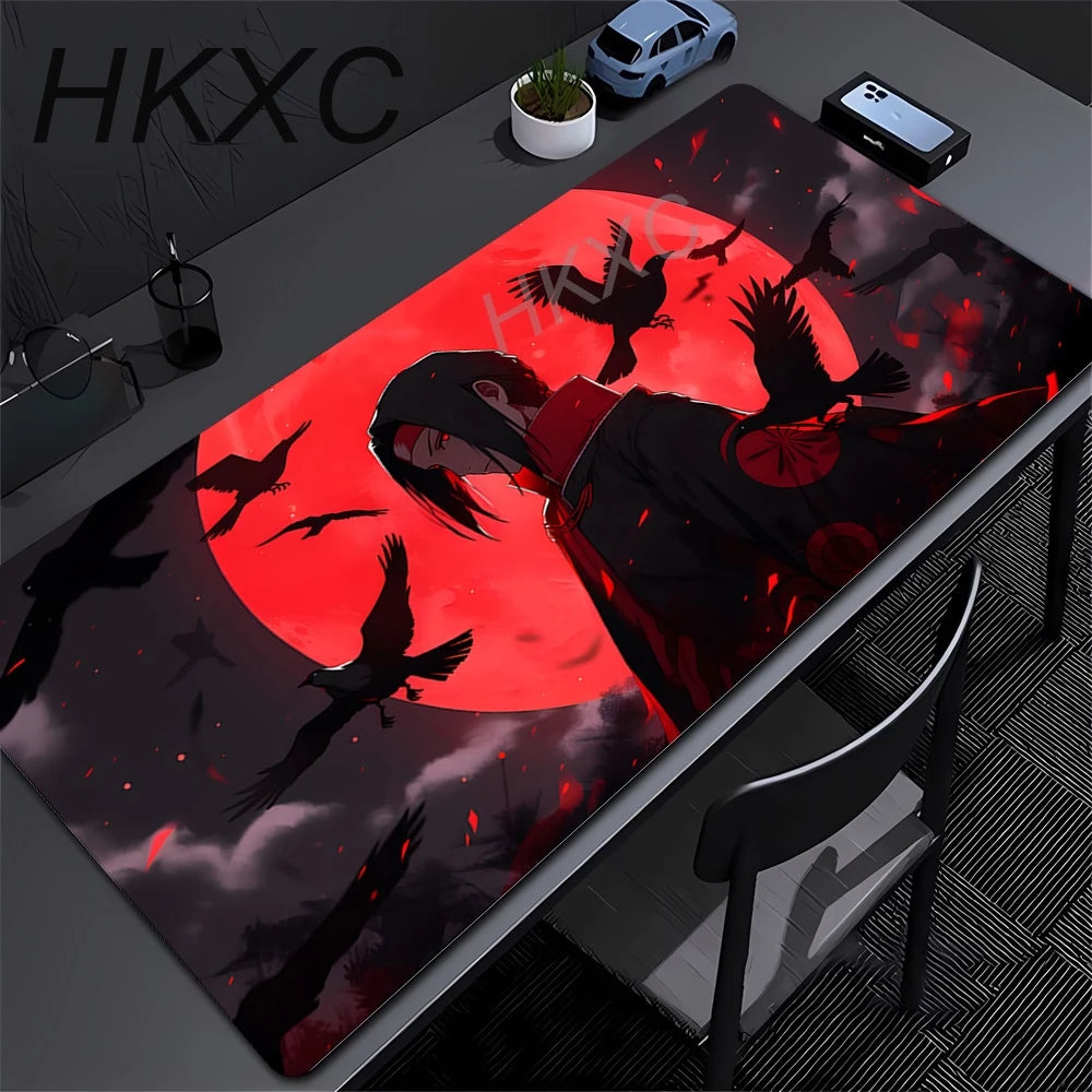 Gamer PC Computer Large 900x400 XXL Desk Mat Naruto Itachi Uchiha Mouse Pads Keyboard Anime Gaming Accessories Mousepad Carpet