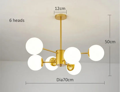 Modern Lustrous Glass Chandelier Ceiling Light Elegant Indoor Lighting for Living Room Dining Room - Luxury Room Decoration