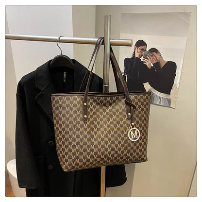 Large Capacity Commuting Tote Bags Fashionable Printed Pu Leather Handbag for Women College Students Class Handbags Shoulder Bag