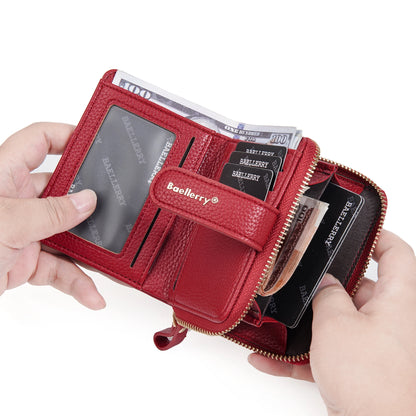 Baellerry Women Stylish Zip Around Card Wallet Multi-Functional RFID Blocking Purse 6 Card Slots and Coin Pocket Minimalist Gift