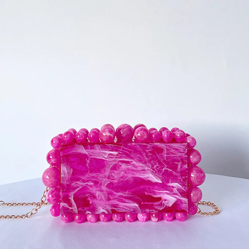 Luxury Design Shoulder Crossbody Bag Fashion New Evening Clutch Bag Ladies Handbag Acrylic Transparent Small Square Bag Female