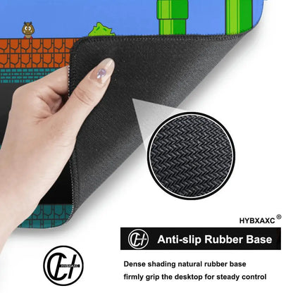Hot Games S-uper M-Marioes Mouse Pad Large Anti-Slip Rubber Gaming Durable Desk Pad Thick Seam Edge Suitable for Office Gaming