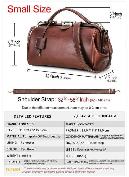 CONTACT'S Genuine Leather Top Handle Bags for Women Sling Shoulder Bags Tote Bag Handbags Metal Frame Female Bags Ladies Fashion