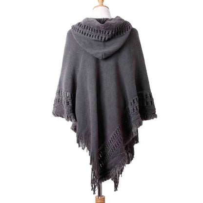 1 Piece of Women's Tassel Cape Tassel Cape Diagonal Striped Coat Bohemian Shawl Scarf