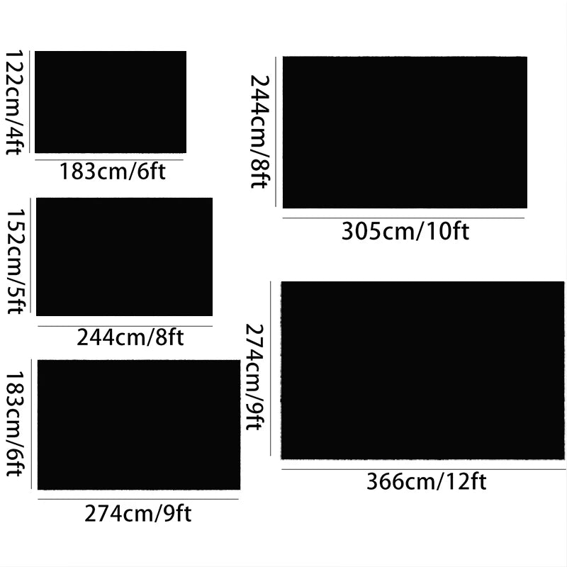 Fluffy Large Carpet for Living Room Black Non-Slip Machine Washable Plush Area Rugs for Bedroom Soft Thick Floor Mats