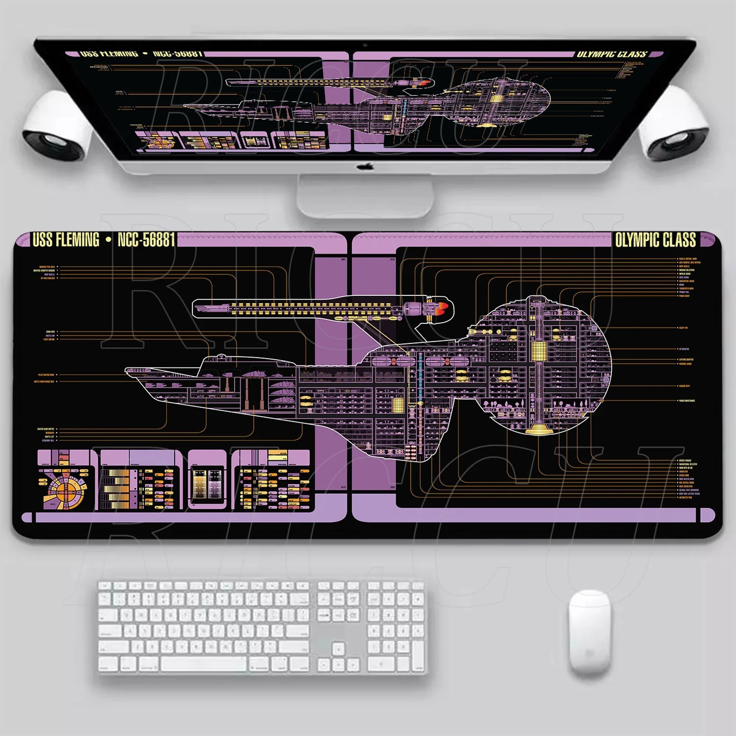 XXL HD print Game Mouse Pad Star Trek Office PC Accessories Keyboard Starship Blueprint Gamer Computer Cabinet Desk Mat carpet