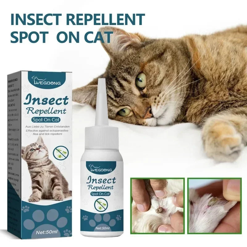 50ml Pet  Flea Tick Agent for Cats, Dogs, and Dogs. Extracorporeal Deworming  Cleaning Agent for Lice, Ticks, and Ticks