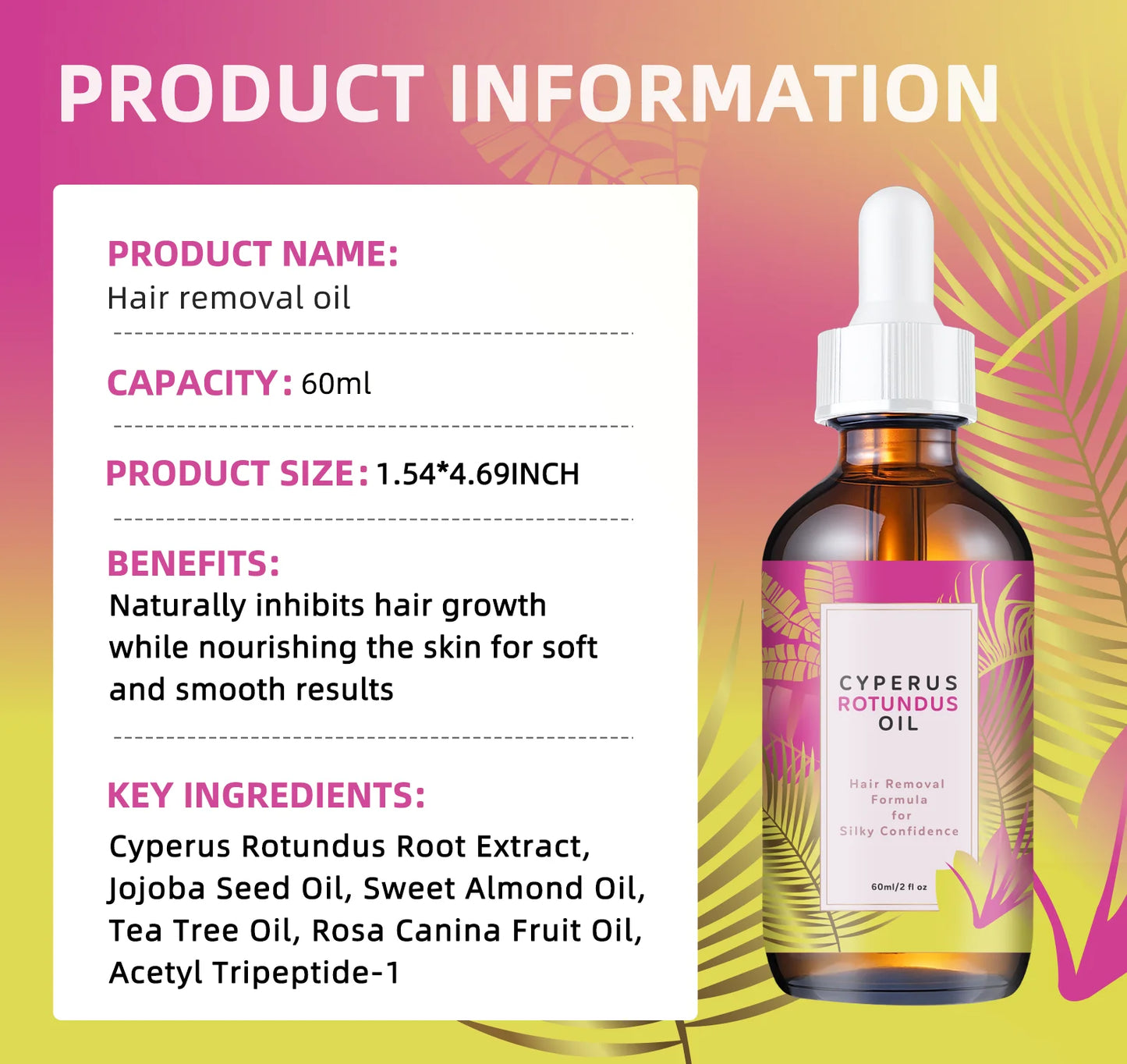 1-20 Pcs Natural Hair Growth Inhibitor Oil - Long-Lasting Reduction with Jojoba & Almond Oil for Smooth, Silky Skin.