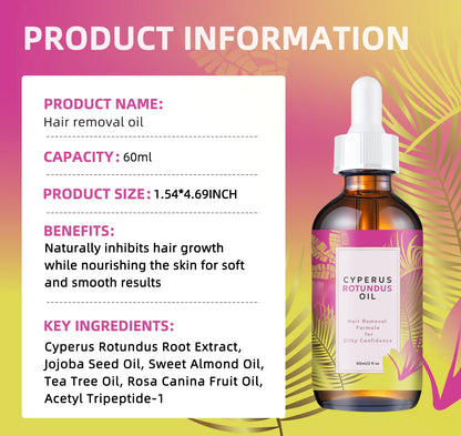 1-20 Pcs Natural Hair Growth Inhibitor Oil - Long-Lasting Reduction with Jojoba & Almond Oil for Smooth, Silky Skin.