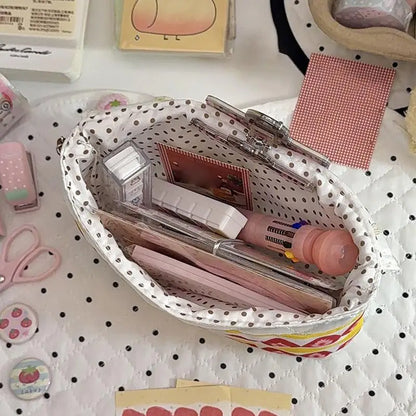 Kawaii Fashion Patchwork Strawberry Handbag Unique Cake Bag for Women Luxury Tote Purse for Gift Birthday or Party