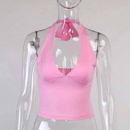 Sexy Off Shoulder Top Ladies 2025 Club Party Outfits Sheath Pure Sleeveless Bare Back Sexi Women Summer Crop Top
