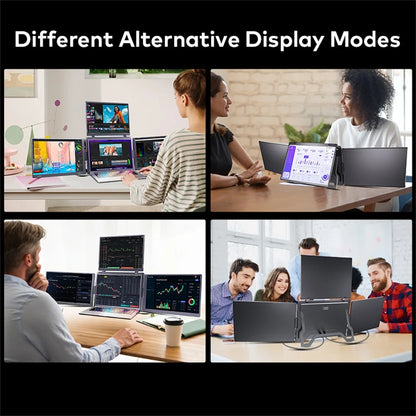 Rospider 14 to 18.5 inch Triple Screen Extender Laptop Monitor FHD Quad Display Portable Foldable Extended for MacBook Windows
