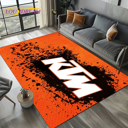 Racing Car K-KTM Motorcycle Carpet Rug for Living Room Bedroom Home Sofa Decoration,Kids Play Area Rug Non-slip Floor Mat Gift
