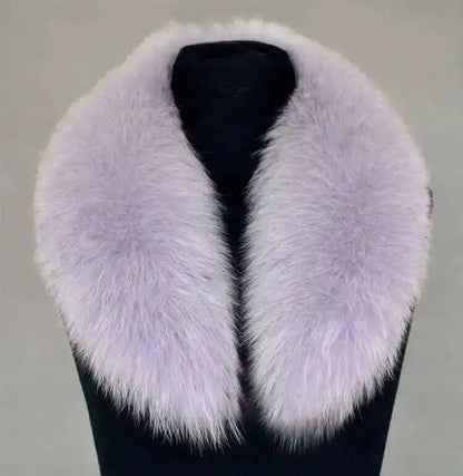 Natural Color Raccoon Fox Real Fur Collar Scarf Genuine Big Size Scarves Warp Shawl Neck Warmer Stole Muffler with Clip Loops #6