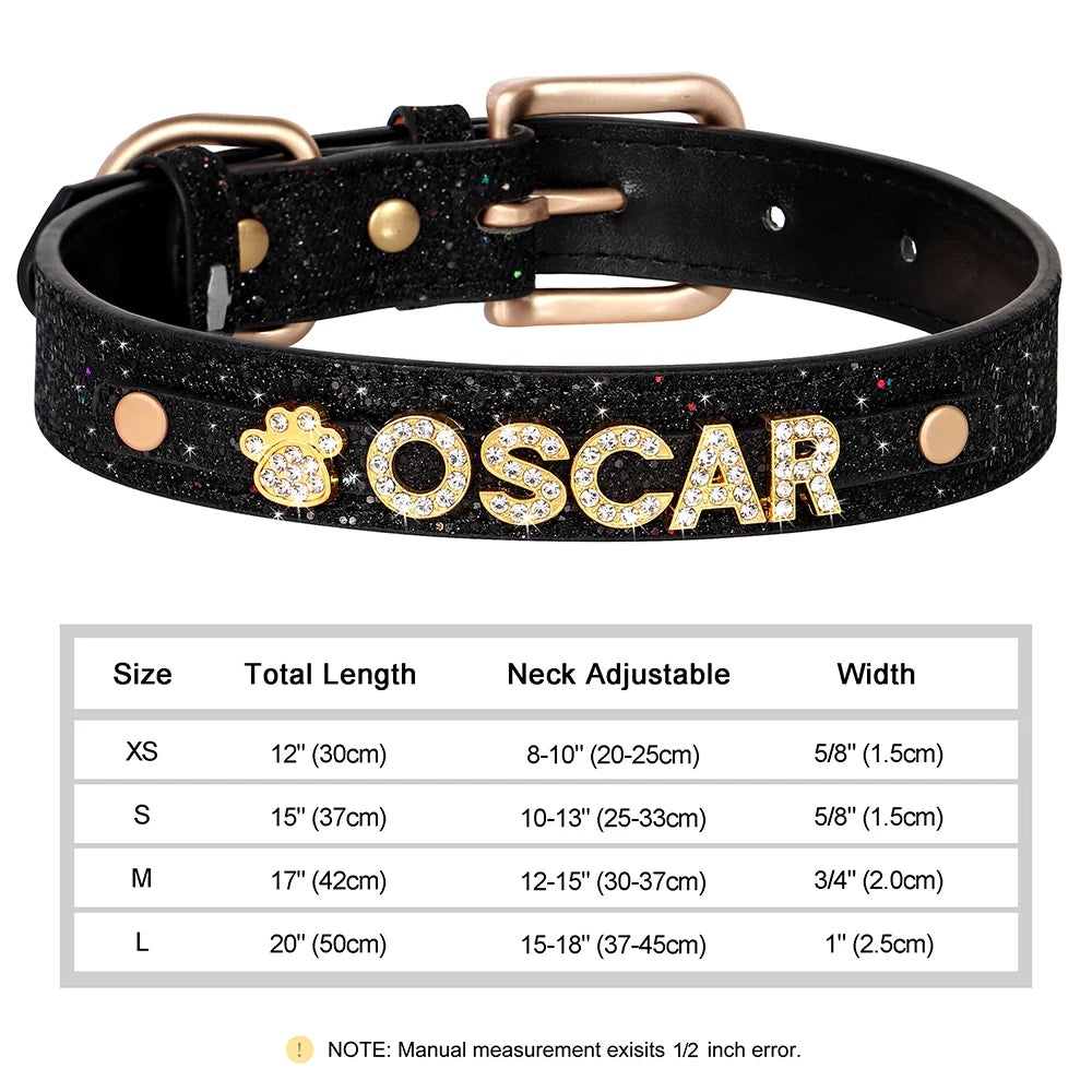 Personalized Small Dogs Chihuahua Collar Bling Rhinestone Dog Collars Free Custom Pet Dogs Cats Name Charms Pet Accessories