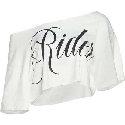 Weird Puss Letter Print Crop Tops Women Summer Trend Wild Biased Collar Street Skinny Simple Classic Streetwear Daily Soft Tees