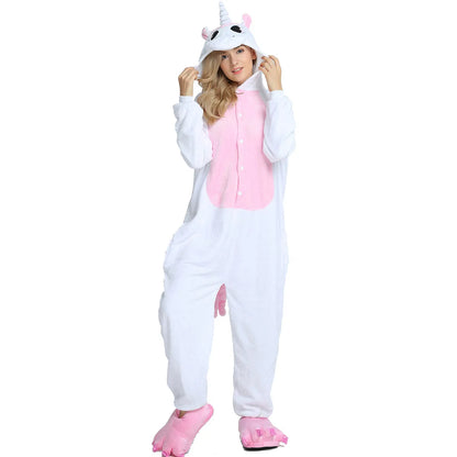 Women Cartoon Onesies Animal Pajamas Kigurumi Unicorn Onesie For Adults Long Sleeve Pyjamas Halloween Anime Cosplay Costumes