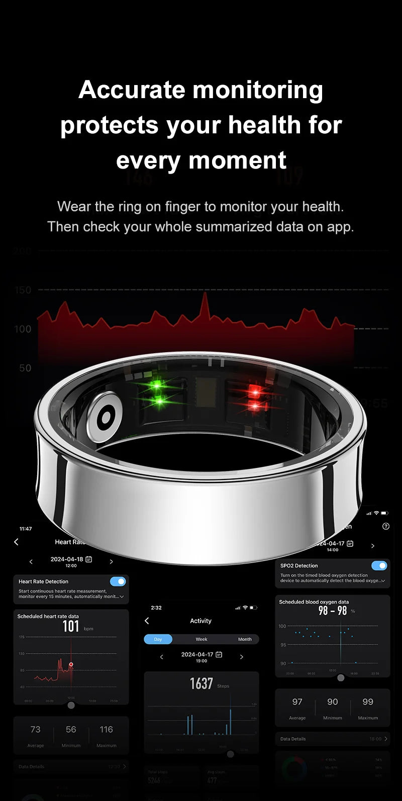 2026 Smart Ring R09 5ATM Waterproof Smartring for Men Women Heart Rate Skin Temperature Monitor Fitness Tracker For Android iOS