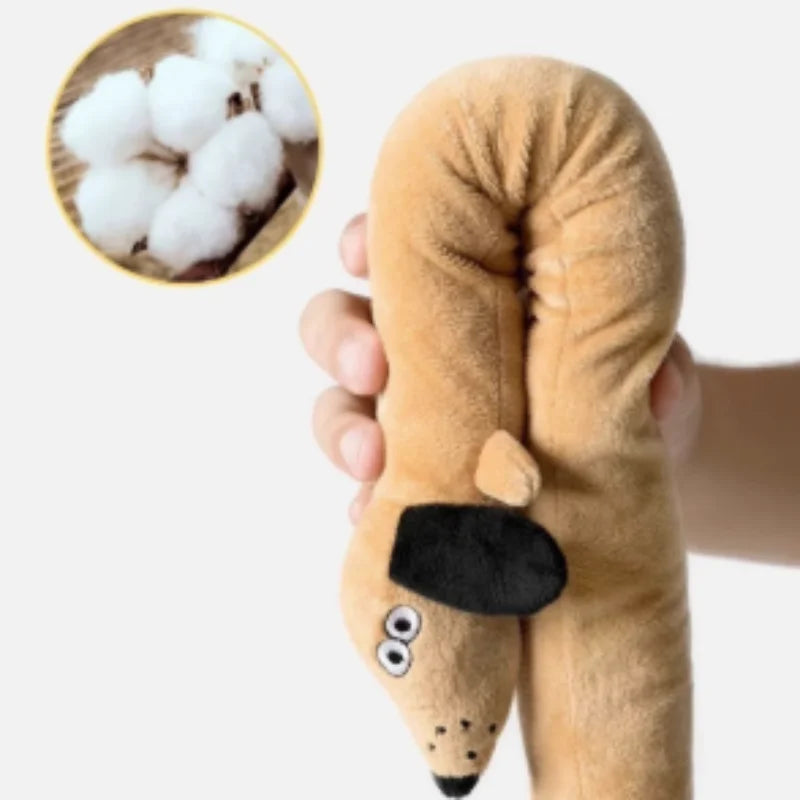 Interactive Cotton Rope Donkey Toy Grey/Brown Plush Sound Pet Training Game for Kittens And Dogs Creative Bite And Play Activity