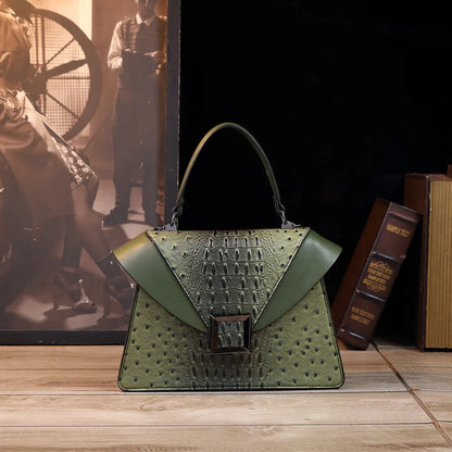 Luxury Designer Brand New Cowhide High Quality Crocodile Print Handbag Women's Fashion Single Shoulder Crossbody Bag Hot Sale
