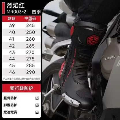 MR003 Knee-High Motorcycle Boots for Men Women Off-Road Highway Riding Durable Anti-Slip Sole Ankle Support All-Terrain Grip