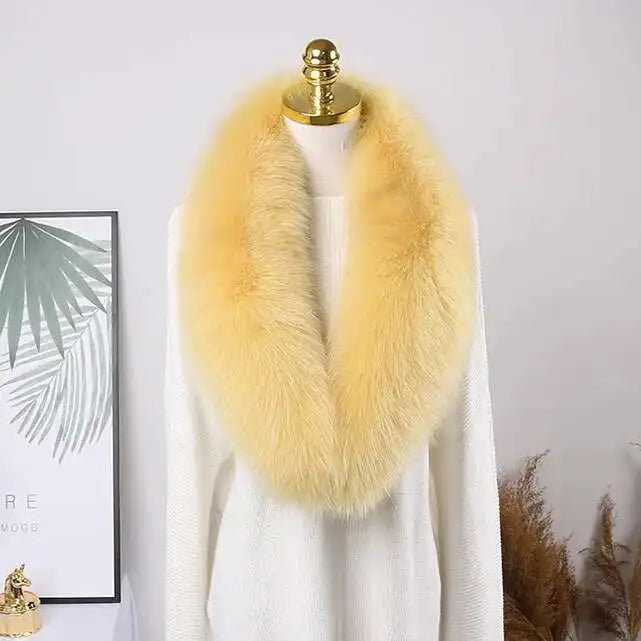Real Fox Fur Collar for Women Coat Jacket Female Wraps Winter Warm Fur Scarf Extra Large Size Neck Warmer Fur Shawls Scarves