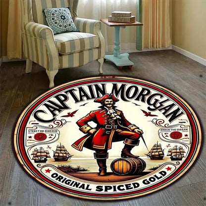 Retro Indian Motorcycle Company Door Mat Established 1901 Round Welcome Floor Rug for Front Door Garage Man Cave Decor