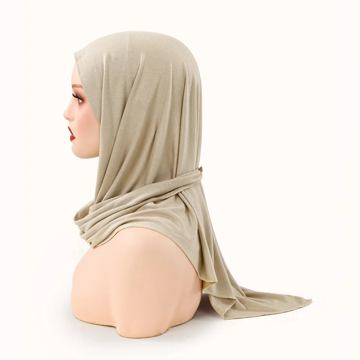 Hot Selling Ins Soft Jersey Instant Hijab Scarf for Women Muslim Solid Color Ready to Wear Hijab  Sport Underscarf Headwraps