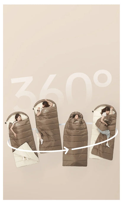Naturehike 2026 New Widen 1-2 Person Sleeping Quilt With Hood Waterproof 4 Season Machine Washable Travel Camping Sleeping Bags